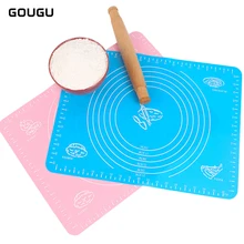 GOUGU красочный коврик для выпечки Силиконовое помадное тесто прокатная доска для теста антипригарный лист для выпечки со шкалой Инструменты для выпечки 40*30 см