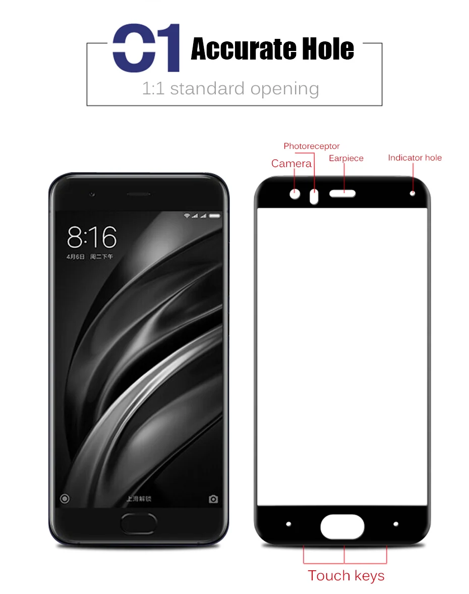 MOUSEMI For Xiaomi 5 5S 5S Plus 5C 5X A1 Glass Protection 9H Screen Protector Film For Xiaomi A1 6 8 8SE Glass On 6 A1 8SE Glass (3)