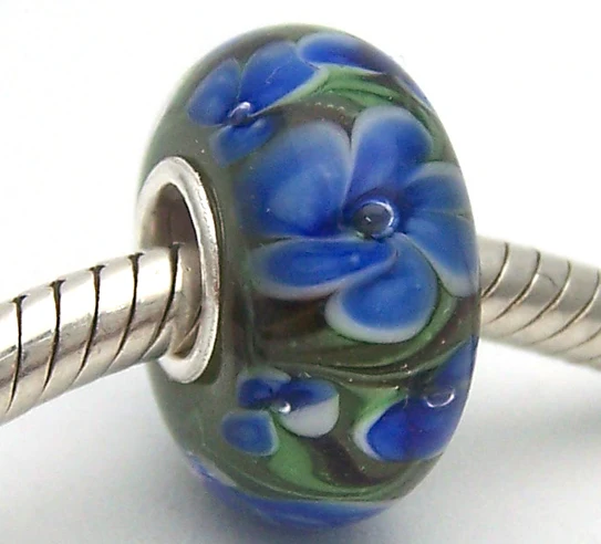 

BJ06 100% S925 Sterling Silver Beads Murano Glass beads Fit European Charms Bracelet charms diy jewelry Lampwork GlassBeads