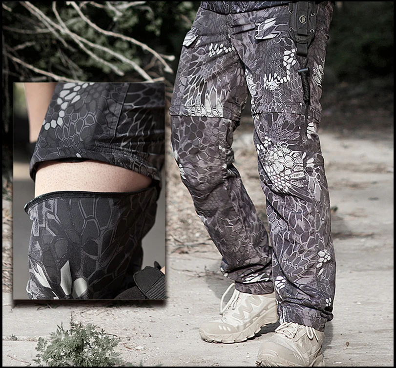 S. ARCHON летние быстросохнущие съемные тактические штаны Мужские Съемные до колен военные камуфляжные штаны эластичные камуфляжные армейские штаны