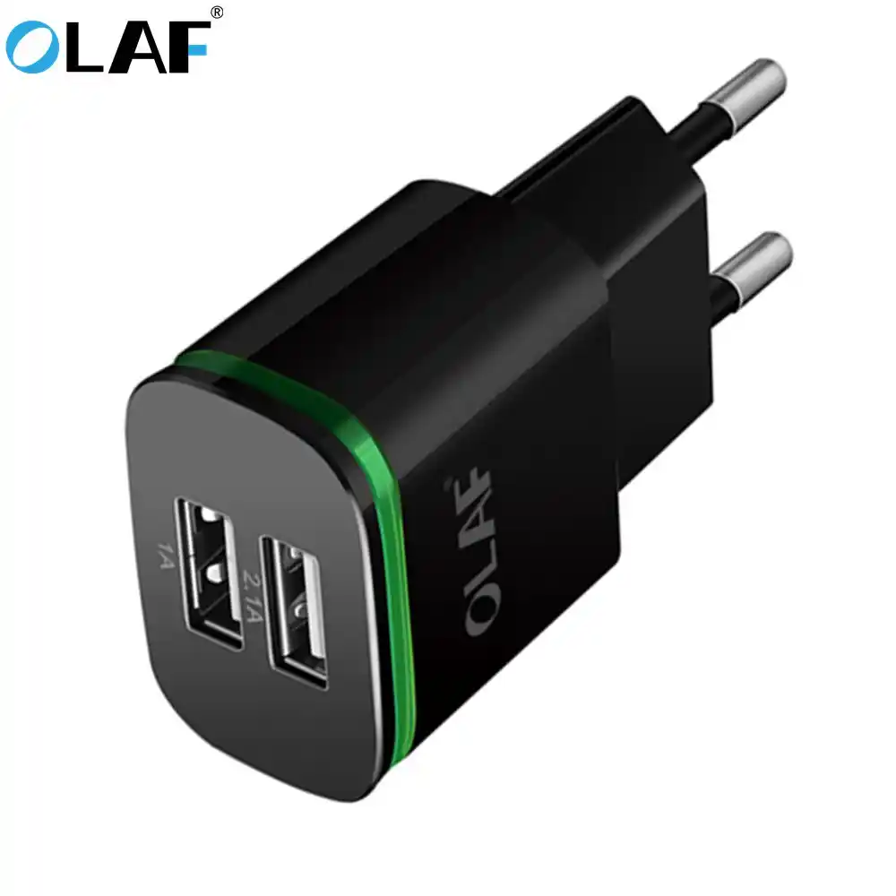 Olaf ue wtyczka 2 porty LED podświetlana ładowarka USB 5V 2A Olaf ue wtyczka 2 porty LED podświetlana ładowarka USB 5V 2A