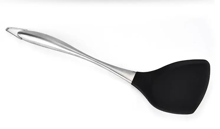Кухонные инструменты Гаджеты посуда высокая термостойкость нержавеющая сталь ручка Силиконовая Тернер ложка для супа 4 шт./лот