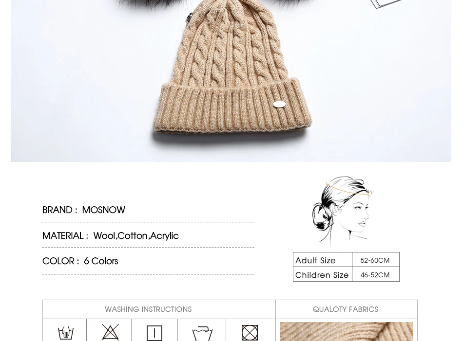 Parent-child Hat And Scarf Set Solid Winter Skullies Beanies With Fur Pompom High Quality Wool Knitted Hat Caps Children (4)