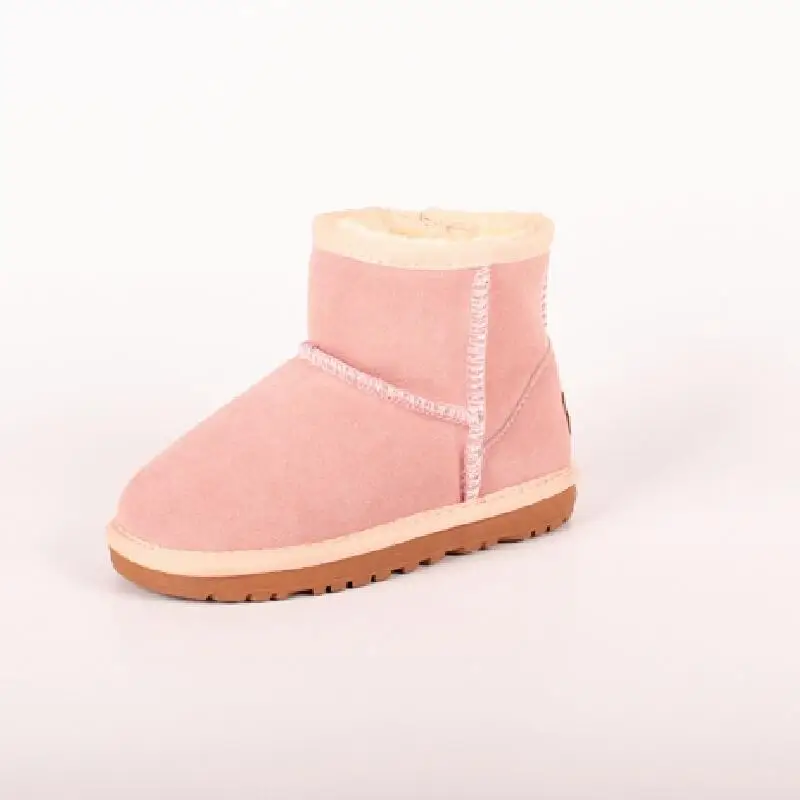 Модные брендовые Детские зимние ботинки в австралийском стиле; зимние плюшевые модные детские теплые ботинки; ботинки для девочек; кожаные ботинки - Цвет: photo color