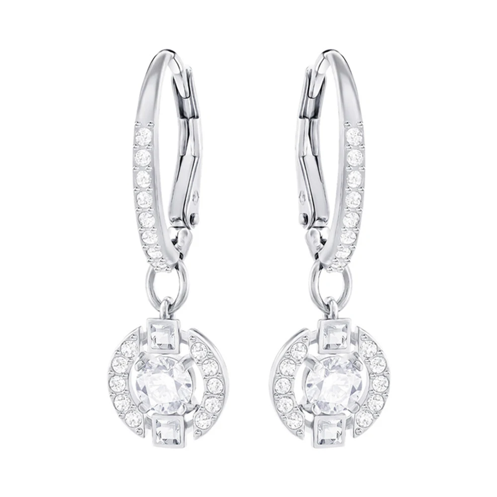 

Fanier New Platinum Bathed In Big Earrings, Sparkling Heart Beating, Crystal Clear Jewels For Women Present Christmas Present