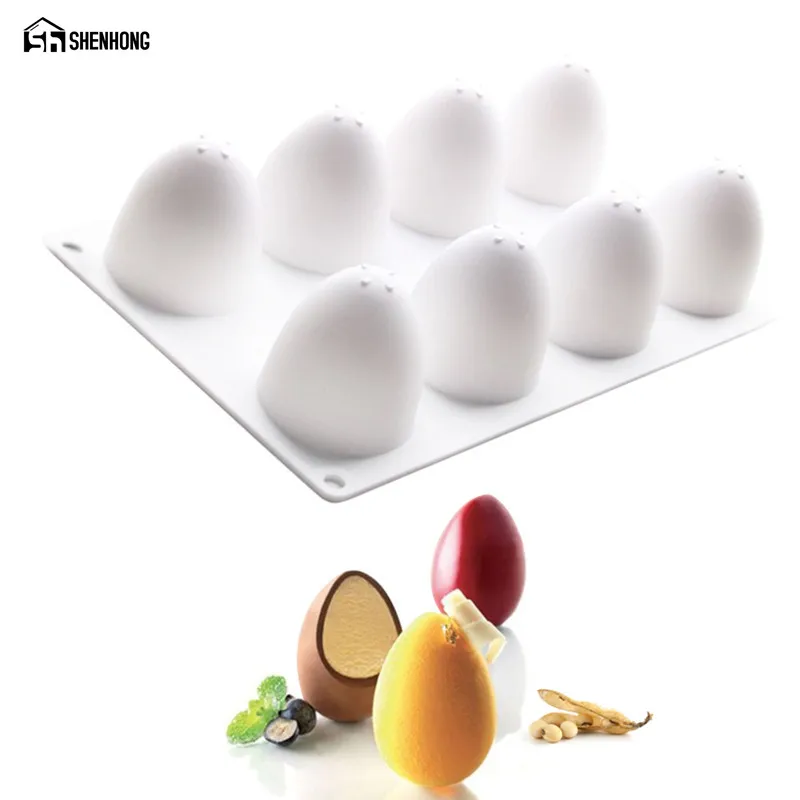 Billig SHENHONG Ei Mousse Dessert Mould 3D Silikon Kunst Kuchen Form Backen Gebäck Silikonowe Moule Schokolade Pan