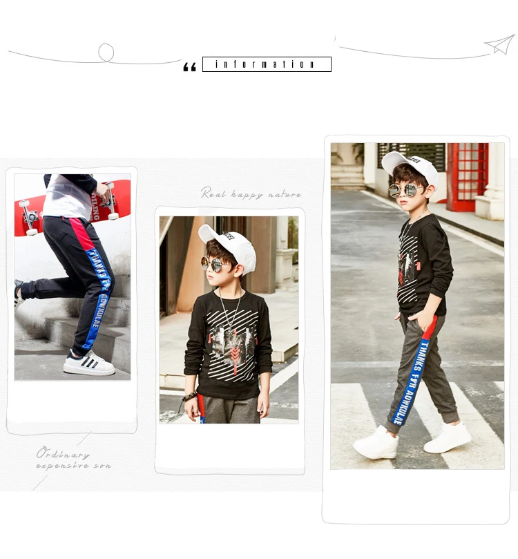 Liakhouskaya мальчиков спортивные Штаны корейский хлопчатобумажные спортивные брюки для мальчика Детские леггинсы весна брюки для подростков детская одежда