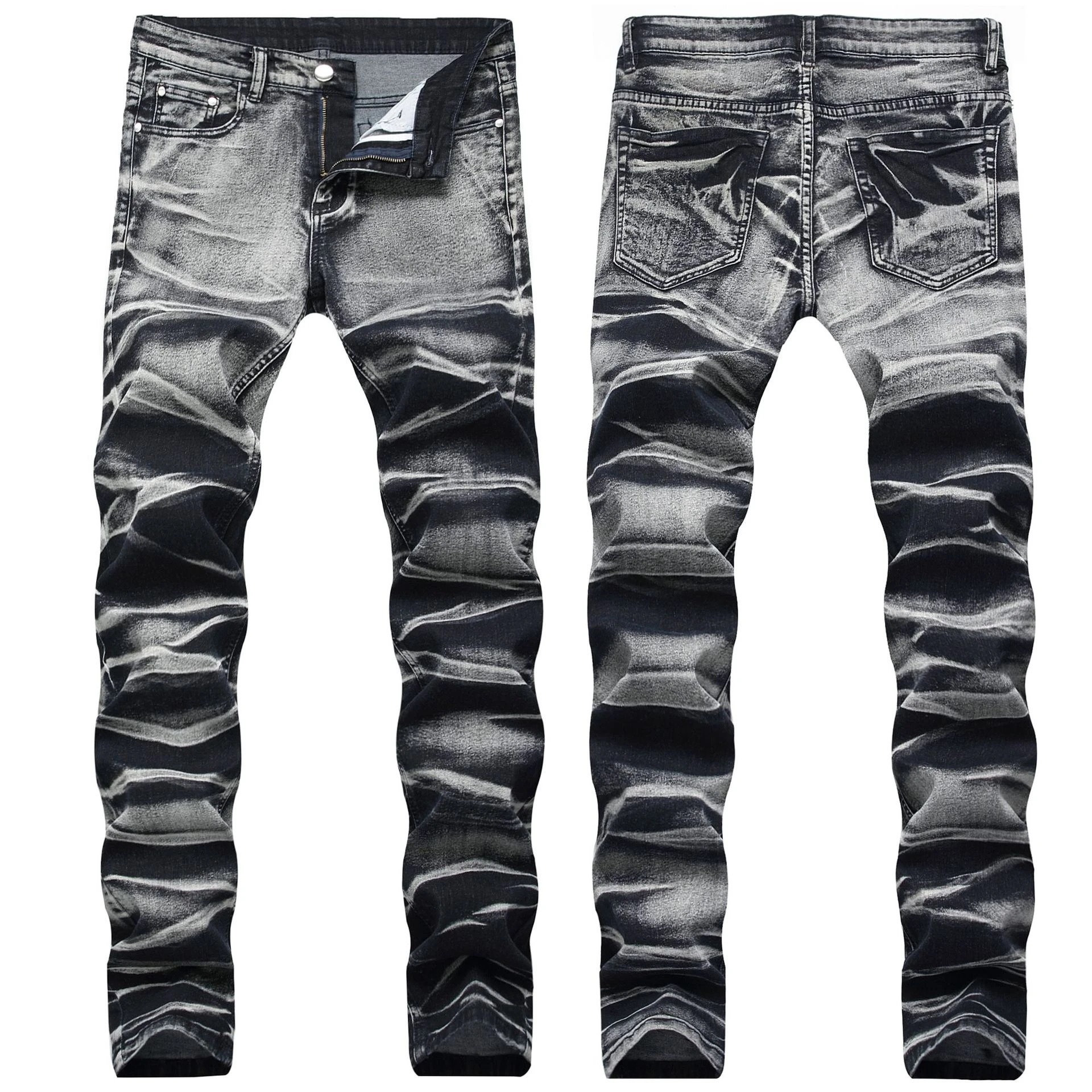 coated stretch jeans