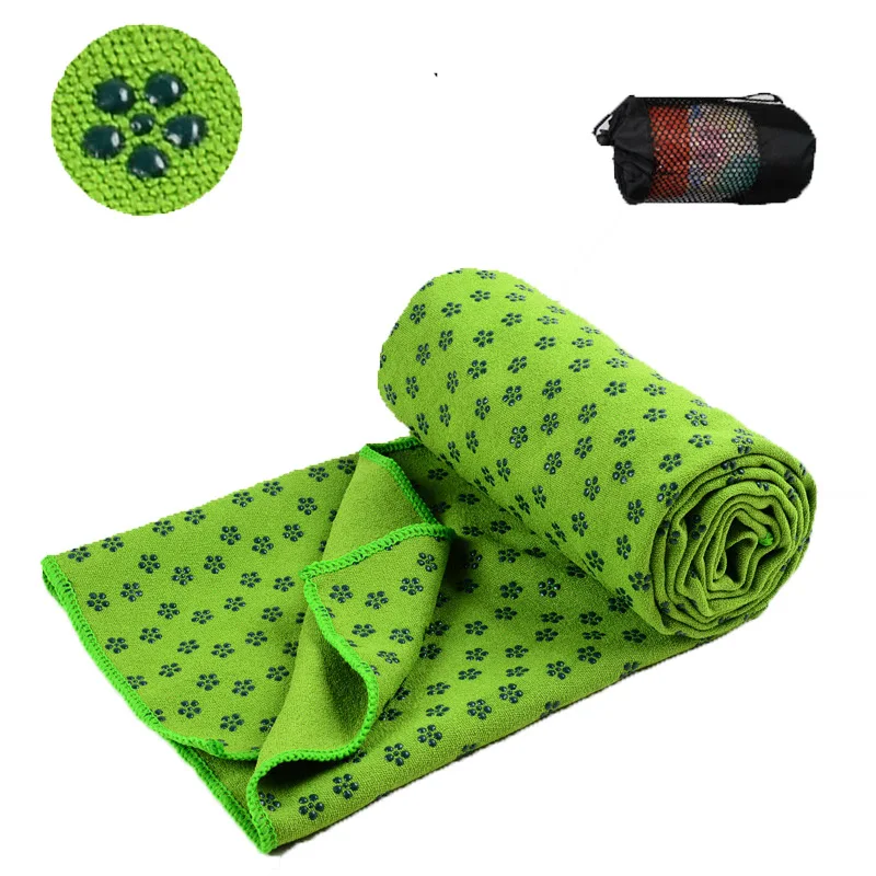 ITSTYLE 4 мм экологический Противоскользящий коврик для йоги ультратонкое волокно полотенце для йоги - Цвет: Зеленый
