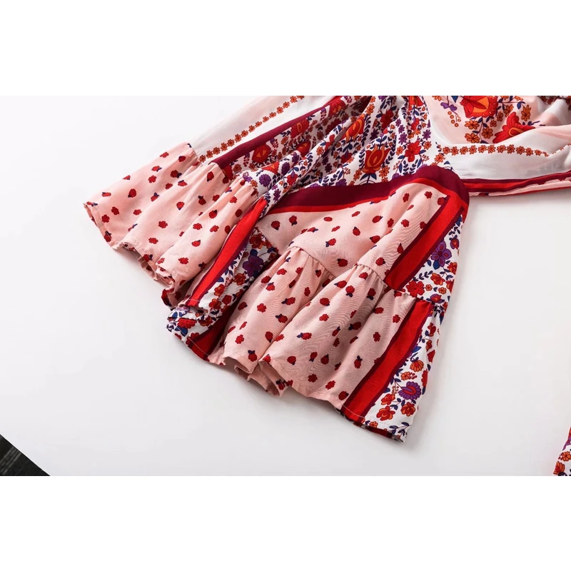 Boho платья в богемном стиле с цветочным принтом рукавом три четверти бохо платье
