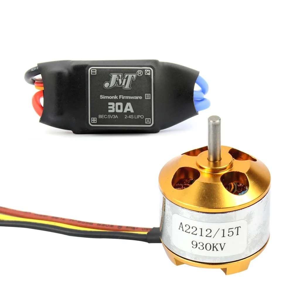 

A2212 930KV Brushless Motor 15T with 30A Speed Controller ESC for RC Aircraft KK Quadcopter UFO Drone