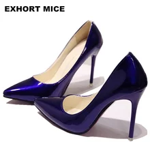 Новинка года; модные женские туфли-лодочки на высоком каблуке; классические пикантные свадебные туфли на тонком каблуке; цвет белый, красный, бежевый; цвет синий, красный, винный