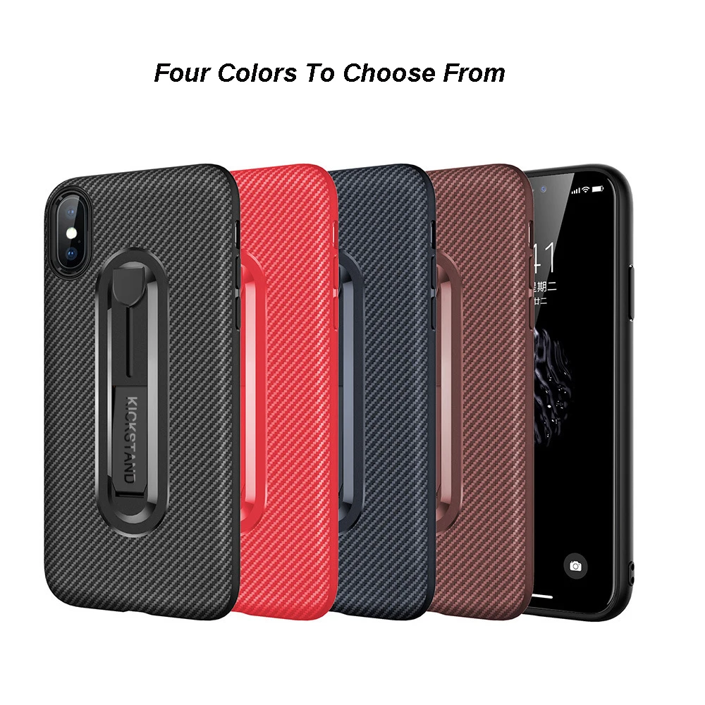 Luxury Carbon Fiber Ring Kickstand Phone Back Case For iPhone XS MAX XR X 8 7 6 6S Plus 5S SE Soft TPU Shockproof Stand Cover  (1)