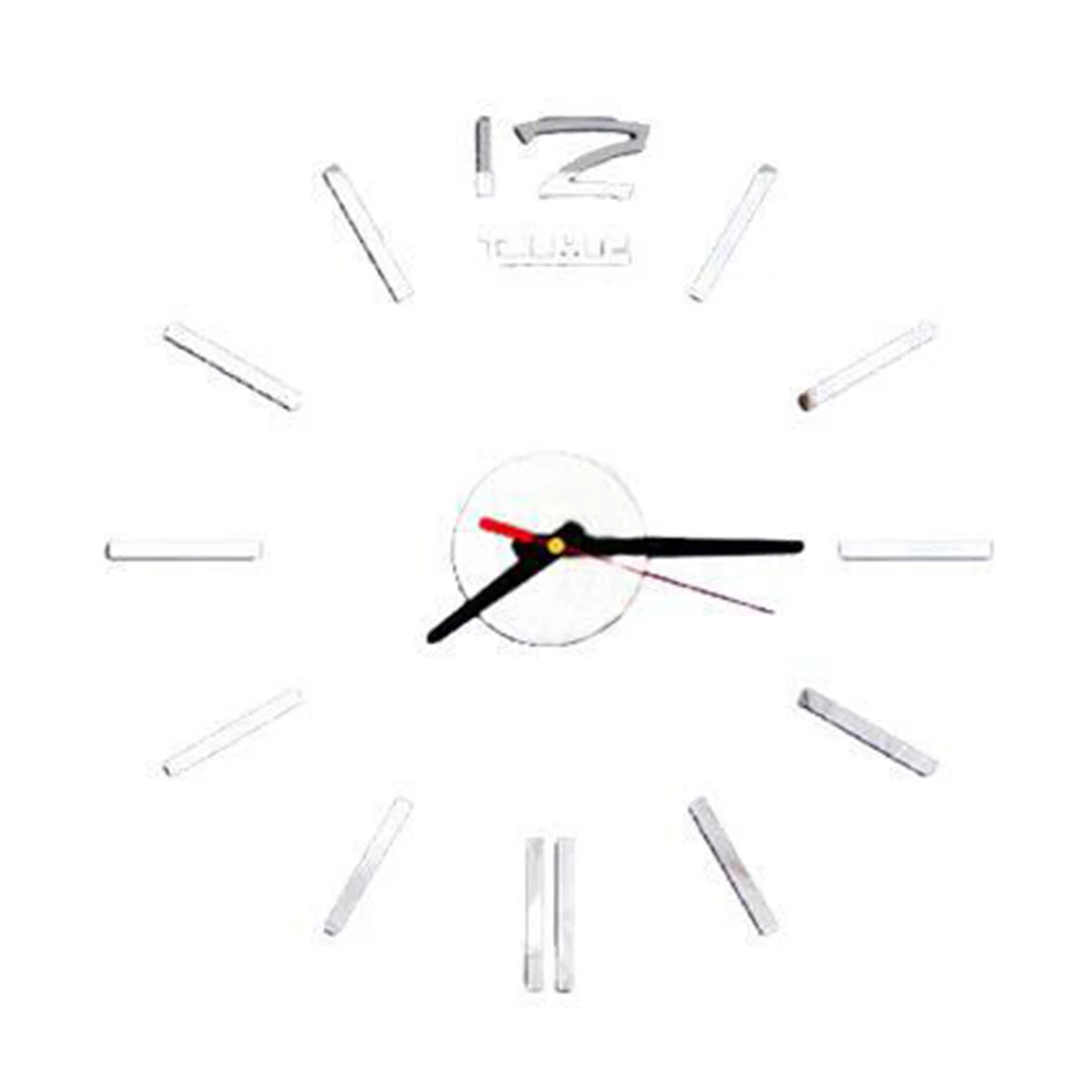 

new DIY Large Number Wall Clock 3D Mirror Surface Modern Home Office Art Decoration