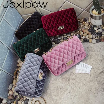 

Luxury Handbags Women Bags Designer Shoulder Vintage Velvet Chain Evening Clutch Bag Messenger Crossbody Bags For Women 2018