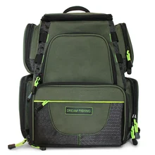 Large Fishing Tackle Backpack Outdoor Gear Bag Fishing Bait Bag Compact Tackle Backpack with 4 Fishing Bait Box Carp Pesca