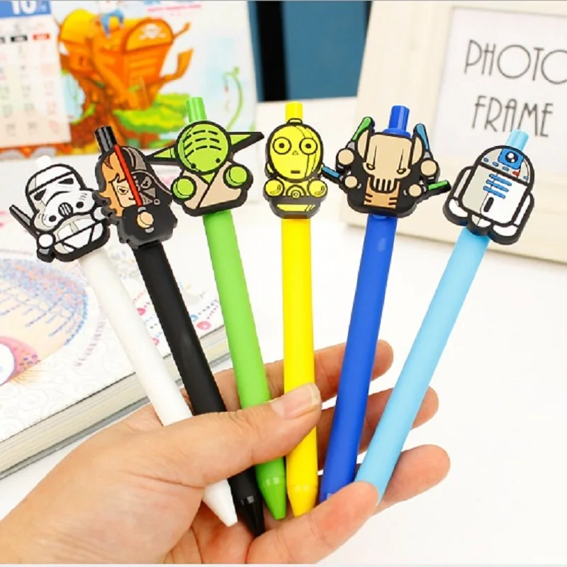 Star Wars конфетный цвет, матовый 0,5 мм черный гелиевая ручка обучения канцелярские Шариковая ручка для детей