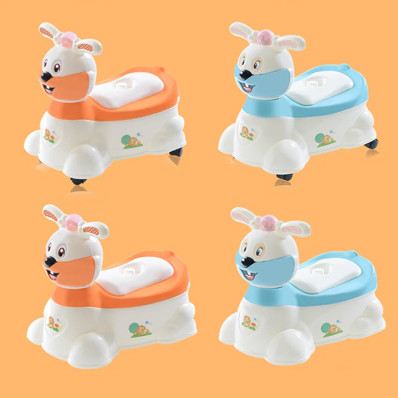 Baby Potty Cartoon Cute Rabbit Musical Travel Kids Plastic Comfortable Training Children's Drawer Type Extra Toilet with Wheel