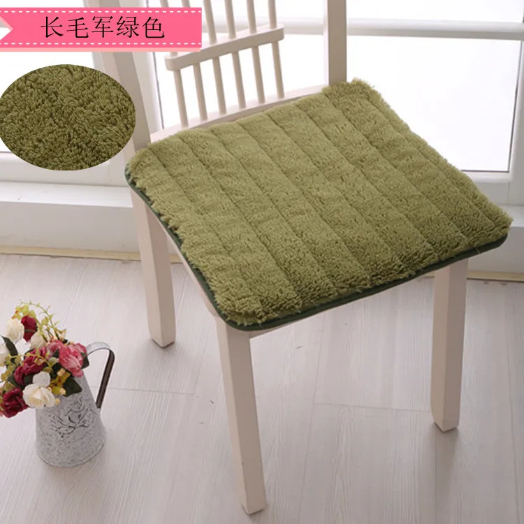 Пушистая и мягкая плюшевая ткань для обеденного офисного стула, декоративные подушки для дома, Детская декоративная подушка, coussin шезлонг - Цвет: army green