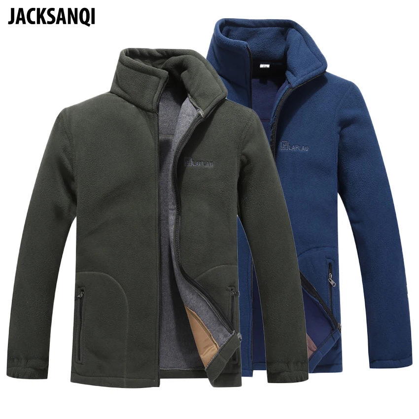 

JACKSANQI Men's Outdoor Jackets Fleece Warm Softshell Coat Thermal Camping Hiking Climbing Trekking Male Sport Coats 5XL RA136