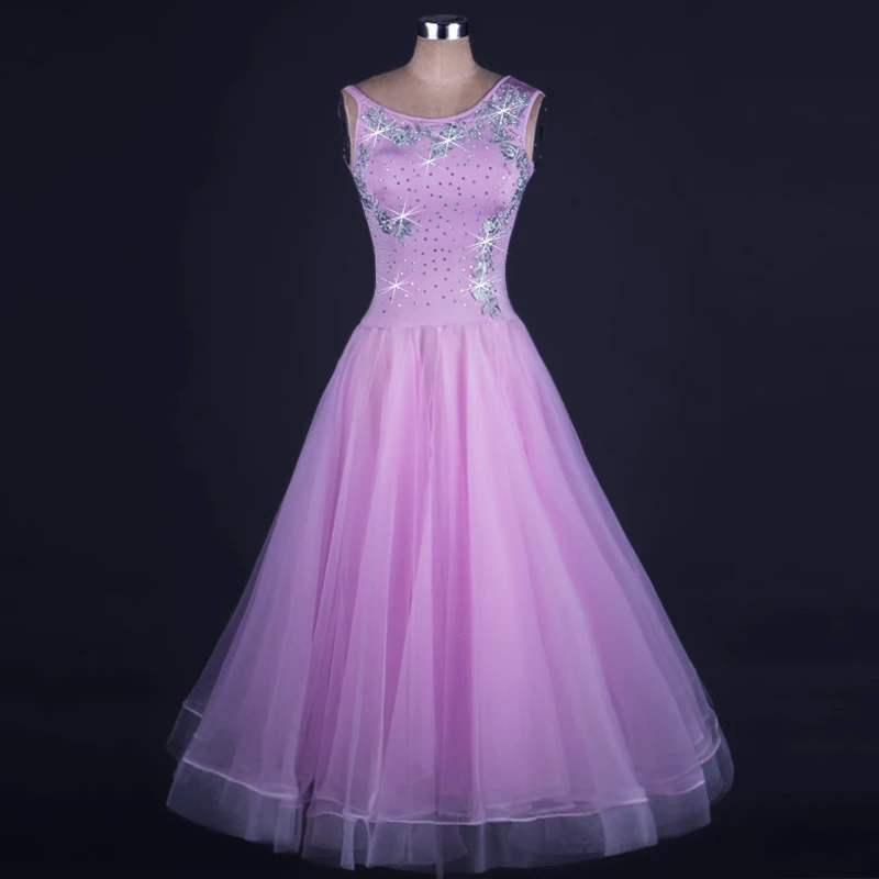 Бальные соревнования танцевальное платье для женщин без рукавов фиолетовый стандартный Танго вальс для танцев на заказ фламенко бальные танцы юбка