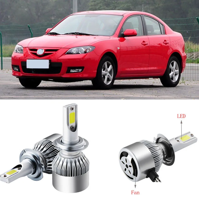 2pcs 9005/HB3 6500K Single Beam LED Headlights Fog Lamp Bulbs For Mazda