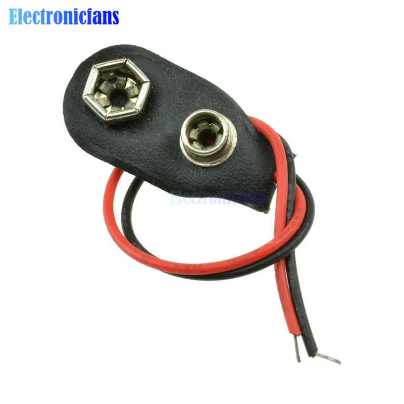 

10PCS/Lot Snap On 9V Battery Holder Clip Connector Hard Shell 10CM Cable Lead