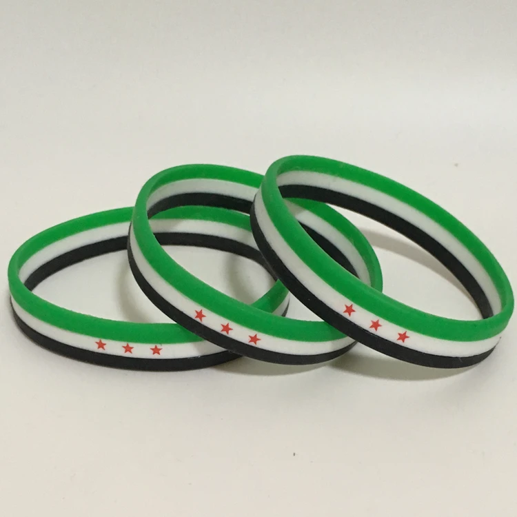 

100pcs Syria Syrian rubber silicone wristband bracelet free shipping by ePacket