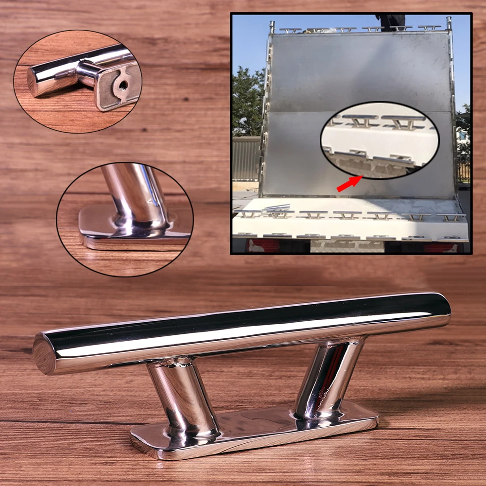 

6 8 Inch Stainless Steel Sliver High-quality Boat Marine Mooring Cleat For Auto Marine Yacht Truck RV Interior Accessories