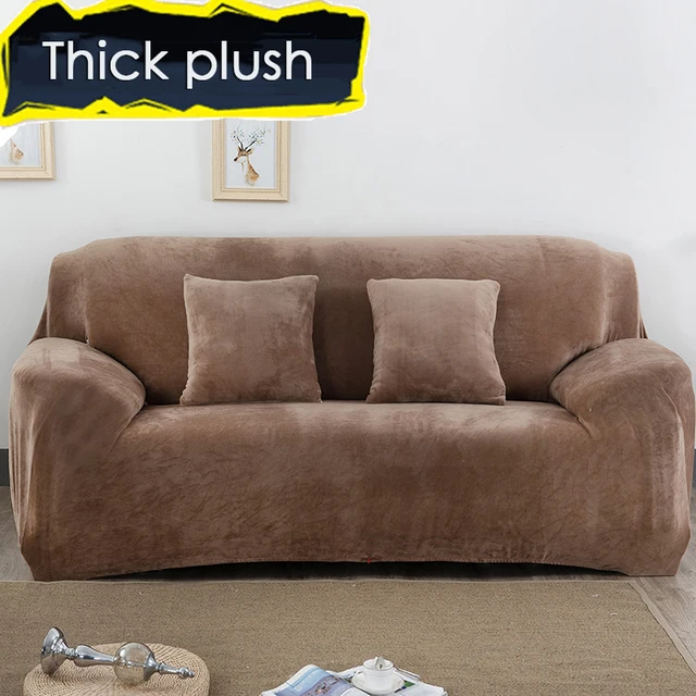 Thick Velvet Plush Sofa Cover Slipcover Stretch Fashion Couch Thick Velvet Plush Sofa Cover Slipcover Stretch Fashion Couch Grey Purple Anti