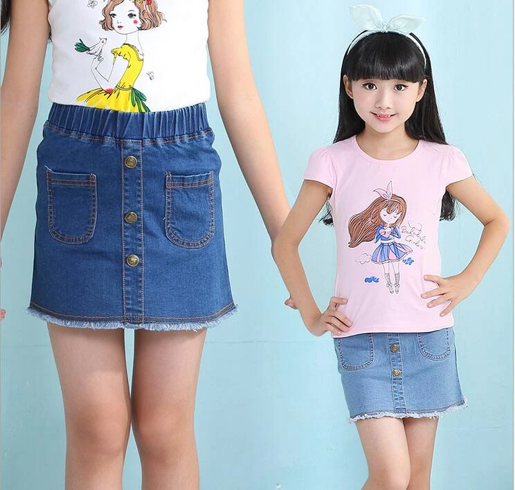 little girl jean skirts