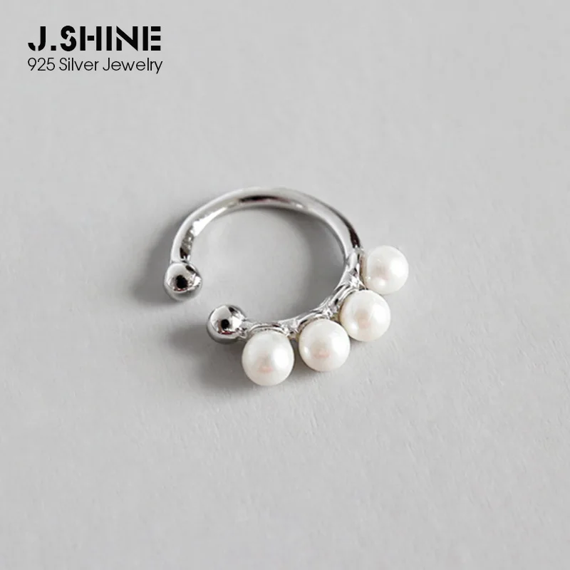 

JShine 1PC Korean Charming S925 Sterling Silver Ear Cuff Fashion CHIC Imitation Pearl Beads Ear Clip Earrings without Piecing