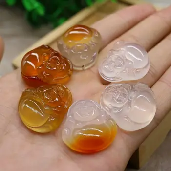 

Pure Natural Chalcedony Agate Color Buddha Pendant Necklace Sweater Chain Jewelry Gift Wholesale