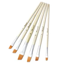 6 шт./компл. набор нейлоновых волосяных ряд Кисти для живописи маслом акрил акварель кисть для рисования ручка строки товары для рукоделия канцелярские принадлежности для художника