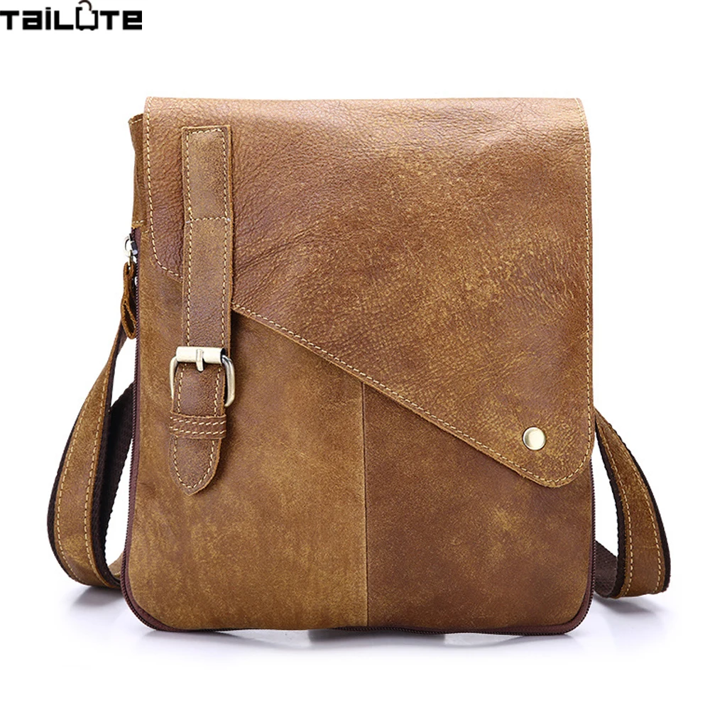 TAILUTE Genuine Leather Men's Messenger Bag Shoulder Bags For Men Cross