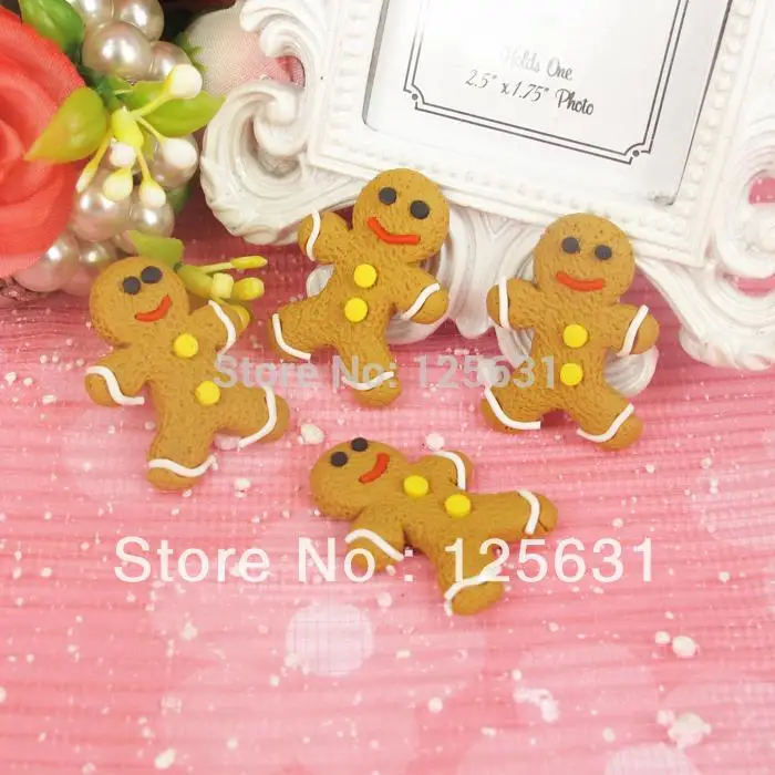 

Kawaii Flatback DIY Christmas Clay Gingerbread Cabochons Flat Back Scrapbooking Embellishment Decoration Crafts Making:32*24mm