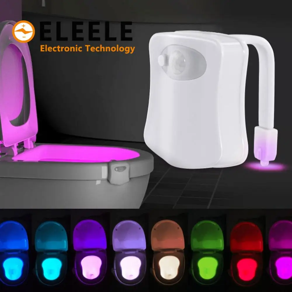 

Smart PIR Motion Sensor Toilet Seat Night Light 8 Colors Waterproof Backlight Toilet Bowl LED Luminaria Lamp WC Toilet Light