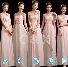 Cheap Custom made color! 5 style chiffon long Bridesmaid Dresses wedding dress, Prom Dress party dress women Vestidos Plus size