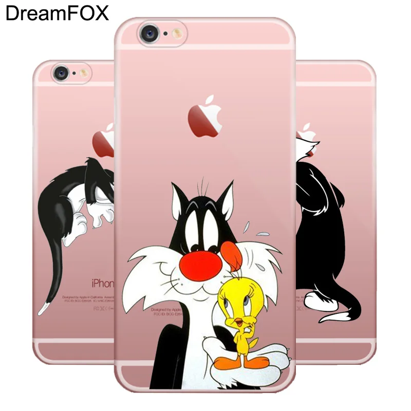 Goedkoop DREAMFOX L094 Sylvester Kat Toons Zachte TPU Silicone Case Cover Voor Apple iPhone X XR XS Max 8 7 6 6 s Plus 5 5 s SE 5C 4 4 s