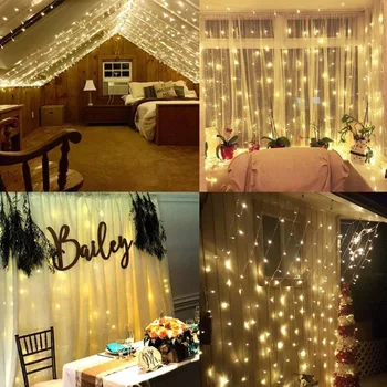 

LED Window Curtain String Light Fairy Light String for Indoor Outdoor Wall Decoration Wedding Party Home Garden