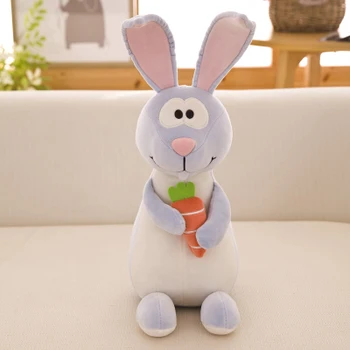 

about 32cm cute blue rabbit hug carrot plush toy down cotton soft doll kid's toy Christmas gift s2596