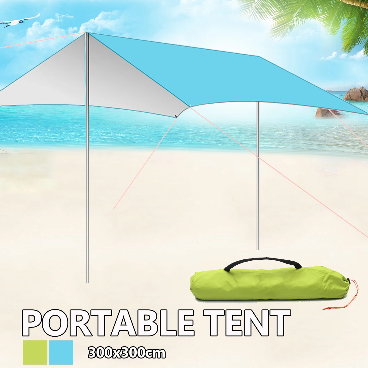

300x300cm Portable Beach Camping Tent Protection Outdoor Picnic Canopy Shade Multiple Nodes Sunshelter For Outdoor Yard
