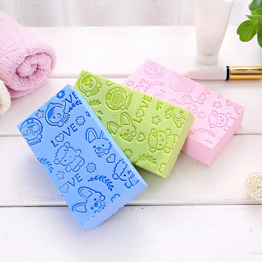 

2018 Hot Sale High Quality Soft Cartoon Baby Bath Sponge Brush Rubbing Scrubber for Toddler Infant Gift For Dropshipping