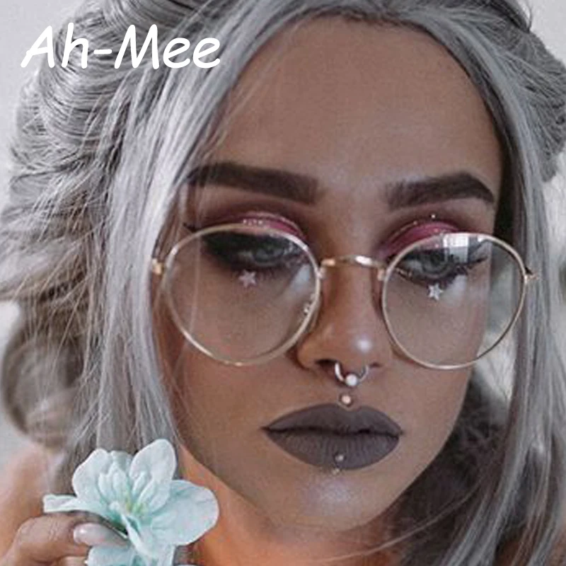 Женские очки для глаз es оправа модные сплав бренд классические стекло золото