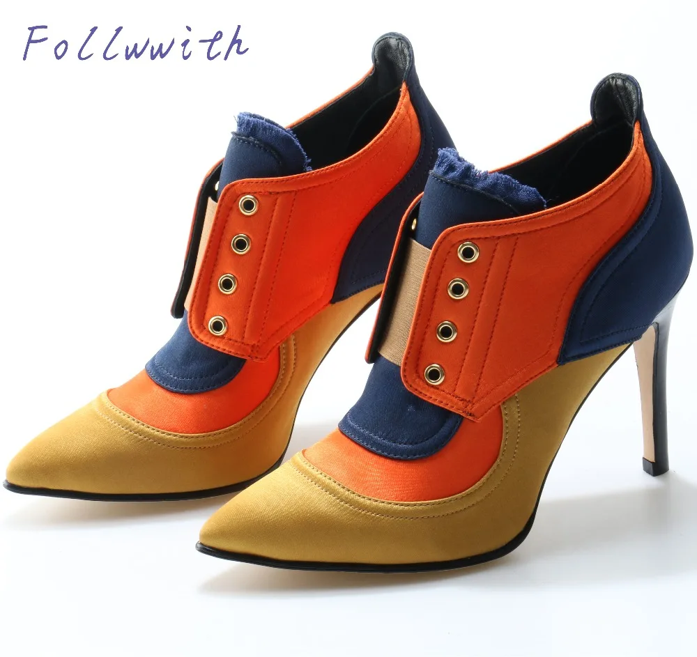 orange and green heels