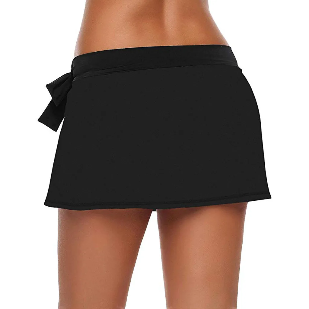 Swimsuits Swimming Sexy Swimwear Women Beach Surfing Scalloped Ruched Bikini Bottom Skirted Maillot De Bain Femme Beachwear 5.29