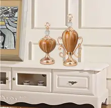 Living room ornaments home decor European TV cabinet porch crafts creative wine cabinet model room desktop decoration new chinese zen ceramic pure copper ornaments living room tv cabinet entrance crafts home model room soft decorations