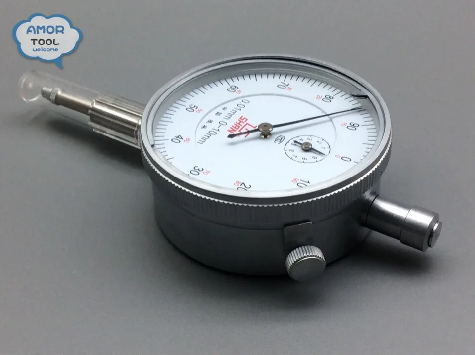 Индикатор часового типа Индикатор с круговой шкалой 0-10 / 0.01 мм стрелочный индикатор без уха измерительный инструмент измерительные приборы алюминия