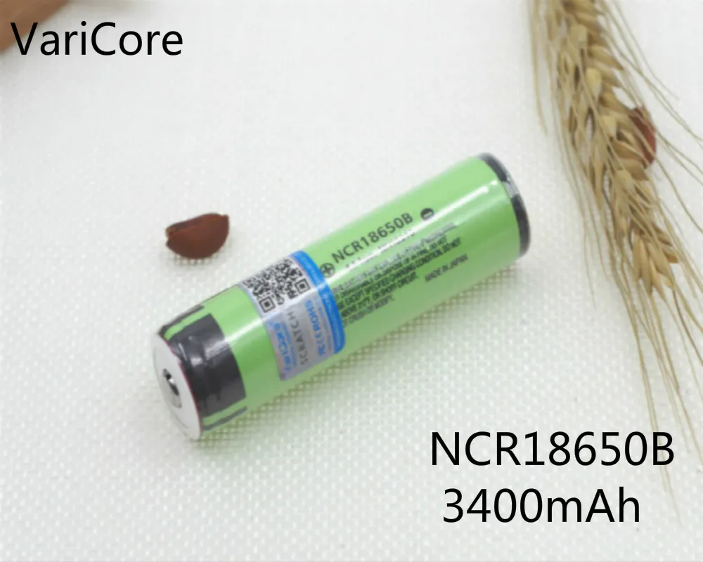 

2 pcs. VariCore 100% original 18650 3400 mAh 3.7 V lithium-ion Rechargebale PCB protected NCR18650B