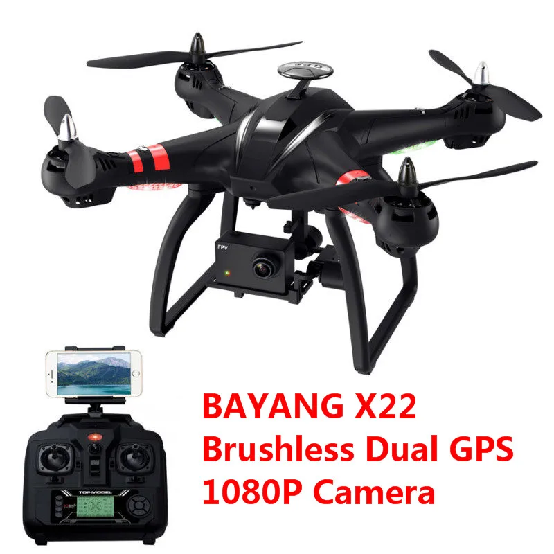 

BAYANGTOYS X22 Brushless Dual GPS Drone Mode2 WIFI FPV with 3-Axis Gimbal Altitude Hold 1080P HD Camera RC Quadcopter RTF Gift